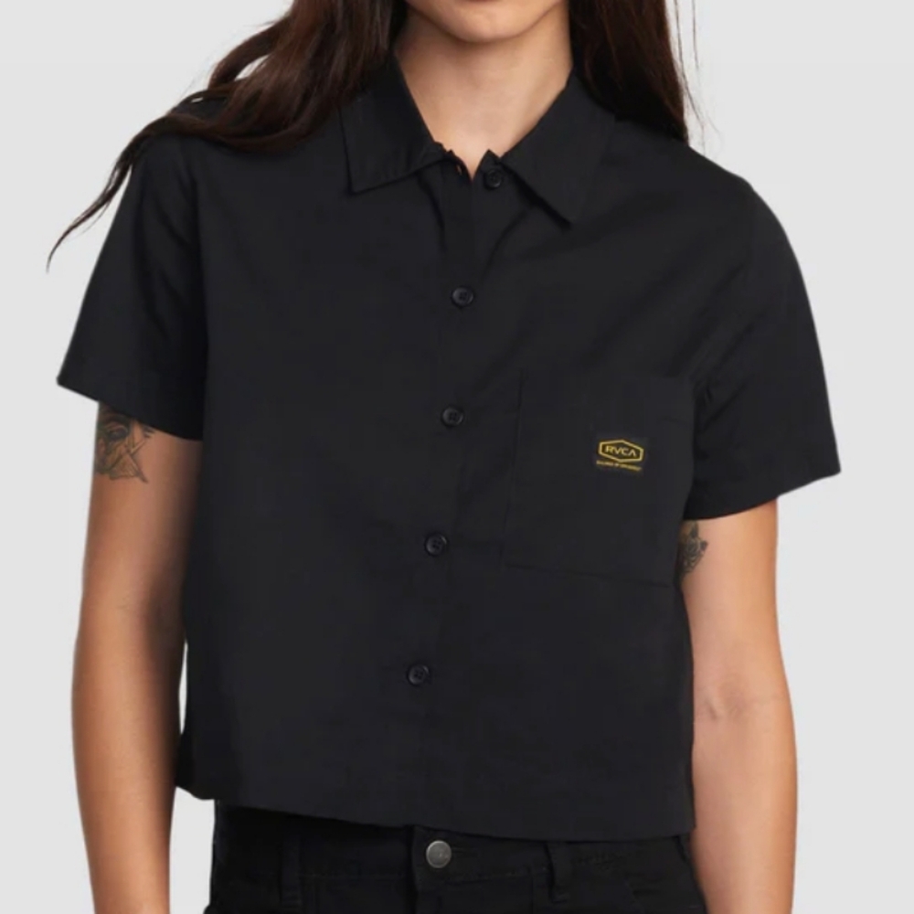 Rvca Dayshift Short Sleeve Shirt black medium